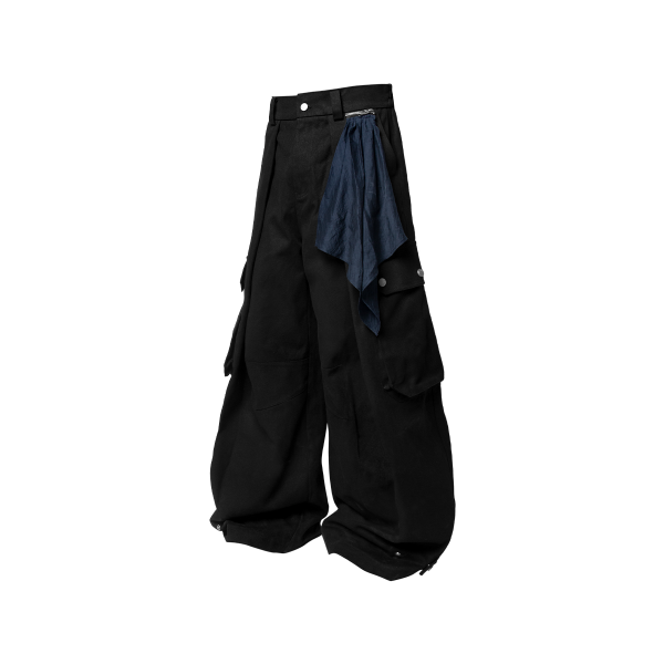 RELABEL丨Removable Scarf Pleated Silhouette Trousers - PSYLOS 1, RELABEL丨Removable Scarf Pleated Silhouette Trousers, Pants, RELABEL, PSYLOS 1